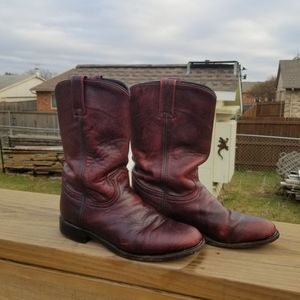Dan Post Roper Boots Maroon Oxblood Red